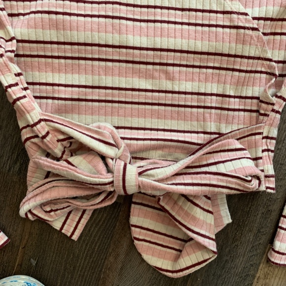 Free people striped wrap cropped top. Preowned. No flaws. Just worn by another:) - Picture 3 of 4